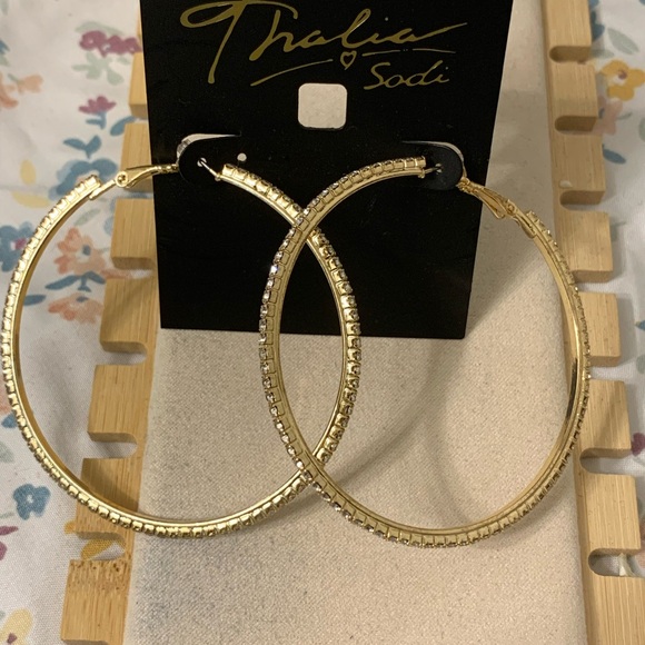 Thalia Sodi Gold and Silver Hoop Earrings - Picture 3 of 4